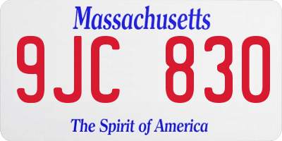 MA license plate 9JC830