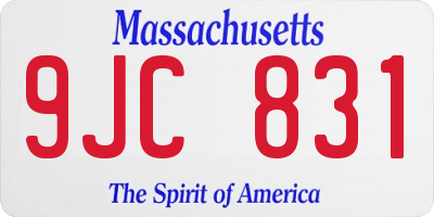 MA license plate 9JC831