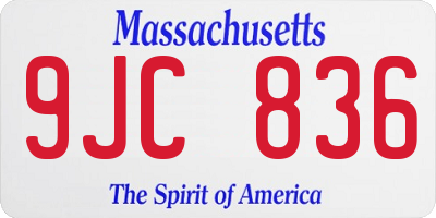 MA license plate 9JC836