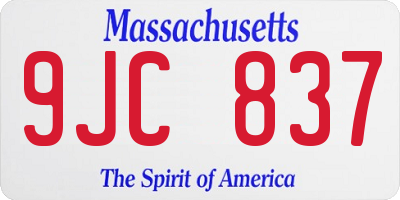 MA license plate 9JC837