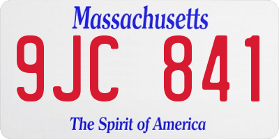 MA license plate 9JC841