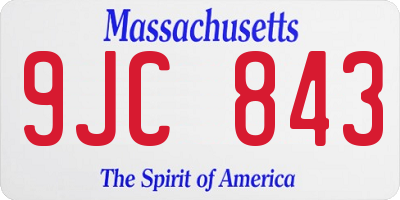 MA license plate 9JC843