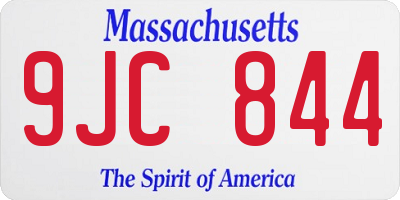 MA license plate 9JC844