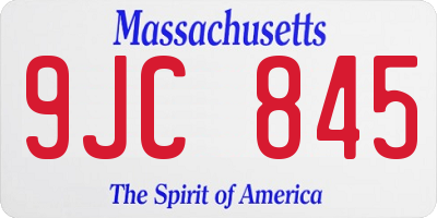 MA license plate 9JC845