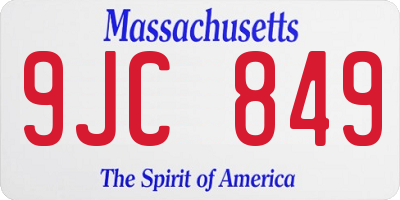 MA license plate 9JC849