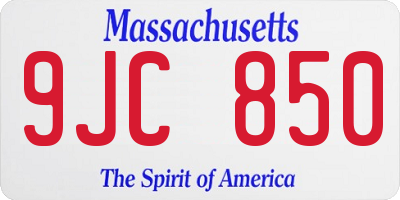 MA license plate 9JC850