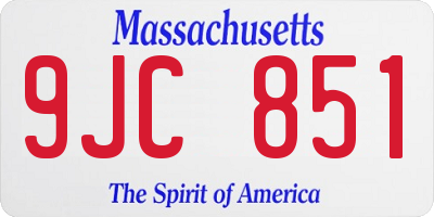 MA license plate 9JC851