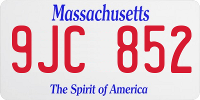 MA license plate 9JC852
