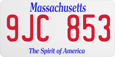 MA license plate 9JC853