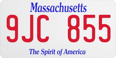MA license plate 9JC855
