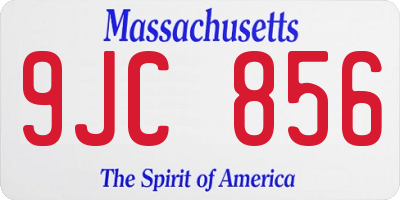 MA license plate 9JC856
