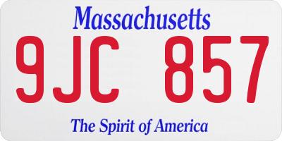 MA license plate 9JC857
