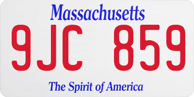 MA license plate 9JC859