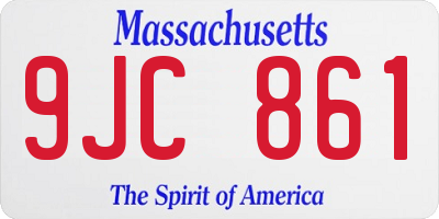 MA license plate 9JC861