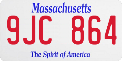 MA license plate 9JC864