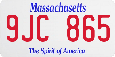 MA license plate 9JC865