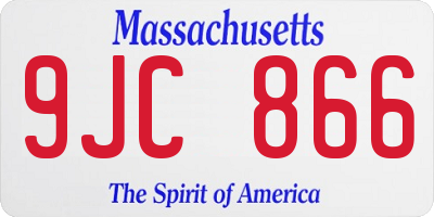 MA license plate 9JC866