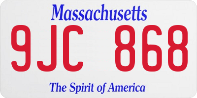 MA license plate 9JC868