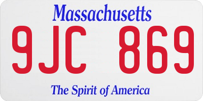 MA license plate 9JC869