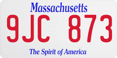 MA license plate 9JC873