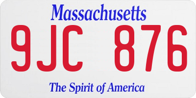 MA license plate 9JC876