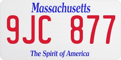 MA license plate 9JC877