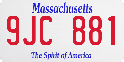 MA license plate 9JC881