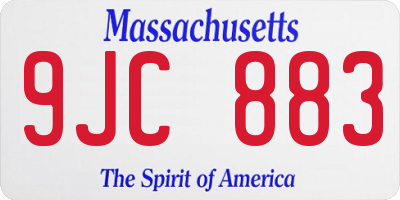 MA license plate 9JC883