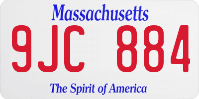 MA license plate 9JC884