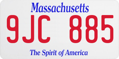 MA license plate 9JC885