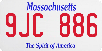MA license plate 9JC886