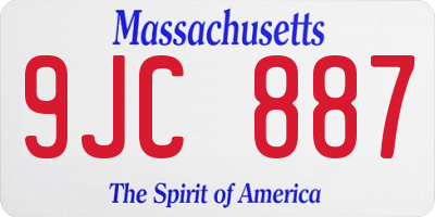 MA license plate 9JC887