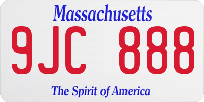 MA license plate 9JC888