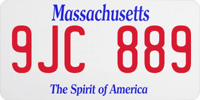 MA license plate 9JC889