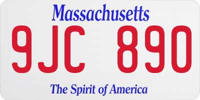MA license plate 9JC890