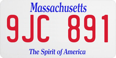 MA license plate 9JC891