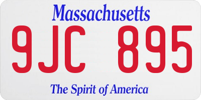 MA license plate 9JC895