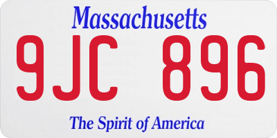 MA license plate 9JC896