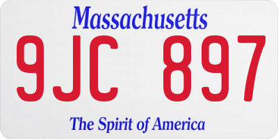 MA license plate 9JC897