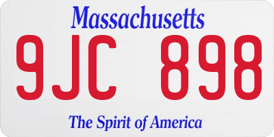 MA license plate 9JC898