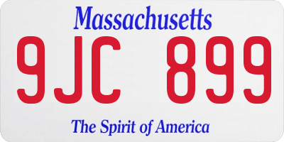 MA license plate 9JC899