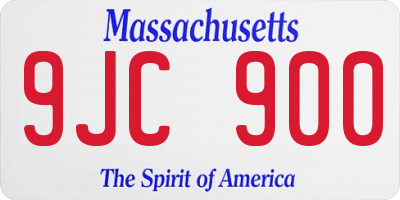MA license plate 9JC900