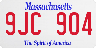 MA license plate 9JC904