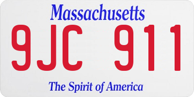 MA license plate 9JC911