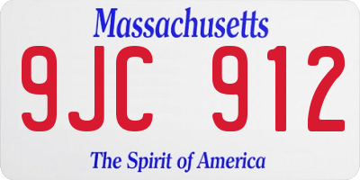 MA license plate 9JC912