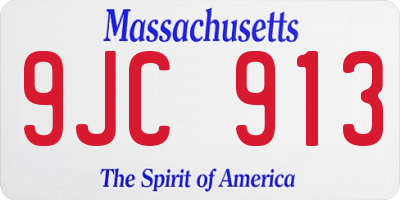 MA license plate 9JC913