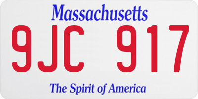 MA license plate 9JC917