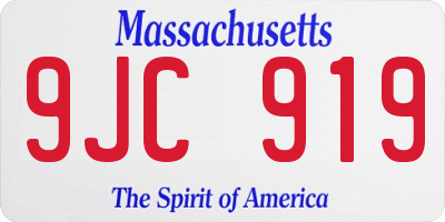 MA license plate 9JC919