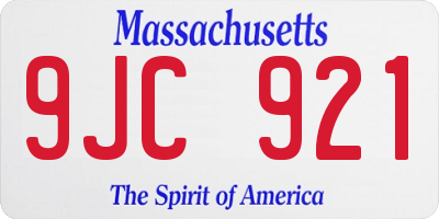 MA license plate 9JC921