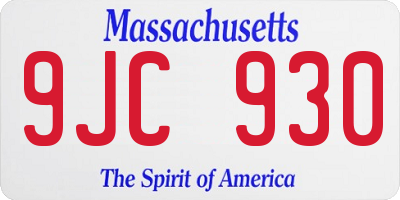 MA license plate 9JC930